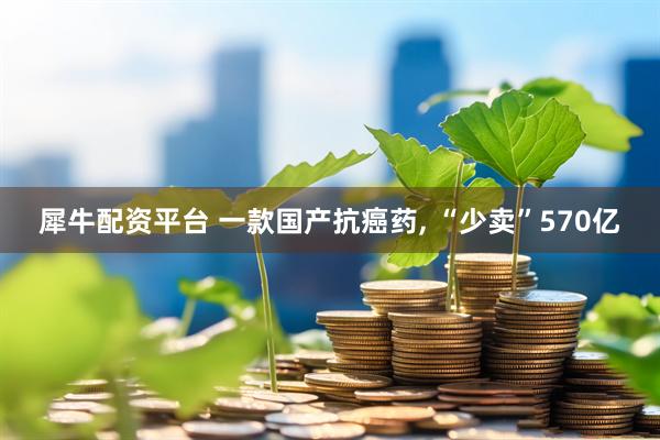 犀牛配资平台 一款国产抗癌药, “少卖”570亿