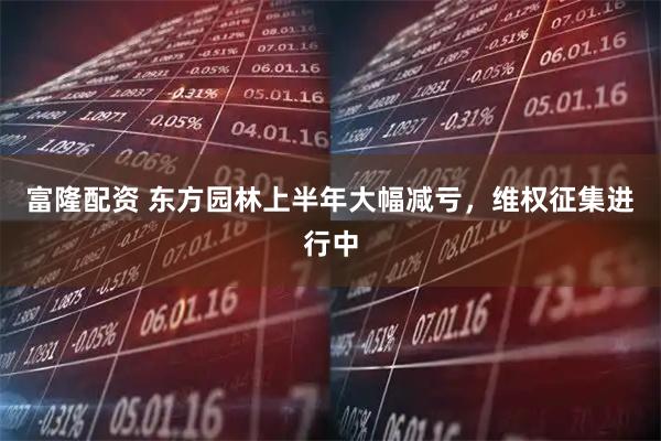 富隆配资 东方园林上半年大幅减亏，维权征集进行中