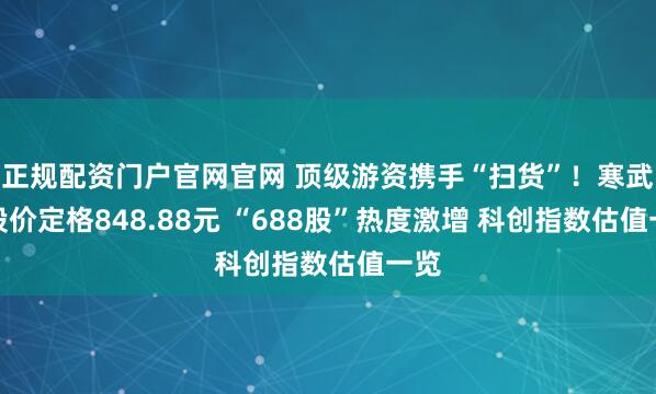 正规配资门户官网官网 顶级游资携手“扫货”！寒武纪股价定格848.88元 “688股”热度激增 科创指数估值一览